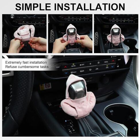 Car Shifter Knobs Cover Hoodie, Car Gear Shift Knob, Cute Hoodie for Car Gear, Automatic Shift Knobs Decoration, Car Interior Accessories (Orange) in Saudi Arabia
