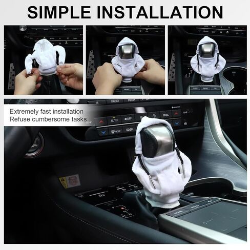 Car Shifter Knobs Cover Hoodie, Car Gear Shift Knob, Cute Hoodie for Car Gear, Automatic Shift Knobs Decoration, Car Interior Accessories (Orange) in Saudi Arabia