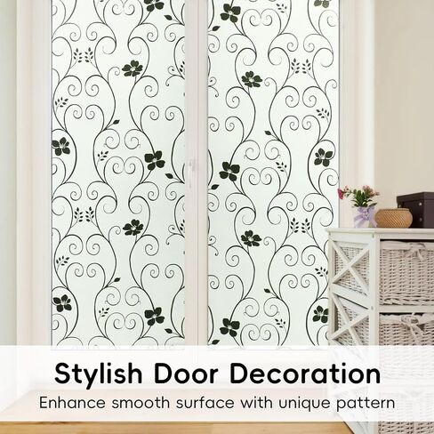 DUOFIRE Window Film Privacy,Stained Glass Window Film, Static Cling Window Cling, Privacy Film for Glass Windows No Glue Anti-UV Window Sticker for Bathroom Bedroom Office（11.8in. x 47.2in. in Saudi Arabia
