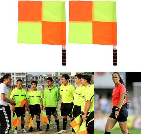 Chequered Flag With Storage Bag Signaling Flag For Sports Match Soccer Football Hockey Training 2pcs in Kuwait