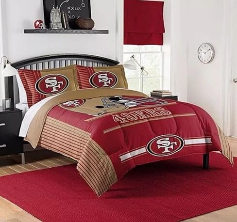 مجموعة لحاف وشام من Northwest NFL San Francisco 49ers، مقاس King، أمان، ألوان الفريق in Saudi Arabia