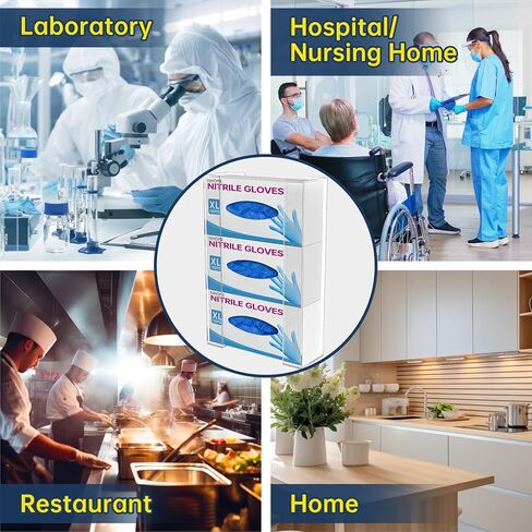 NiHome Multi-Tier Clear Acrylic Wall Mount Glove Box Holder Tissue Box Dispenser for Kitchen, Bathroom, Garage, Lab, Salon, Space-Saving Adjustable Organizer for Gloves, Tissues, Baby Wipes (3-Tier) in Saudi Arabia