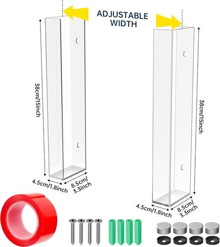 NiHome Multi-Tier Clear Acrylic Wall Mount Glove Box Holder Tissue Box Dispenser for Kitchen, Bathroom, Garage, Lab, Salon, Space-Saving Adjustable Organizer for Gloves, Tissues, Baby Wipes (3-Tier) in Saudi Arabia