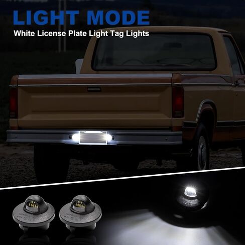 2 قطعة لوحة ترخيص LED أضواء العلامة لاستبدال 1980-2014 F150 / 1980-1997 F250 F350 أضواء لوحة ترخيص الشاحنة in Saudi Arabia