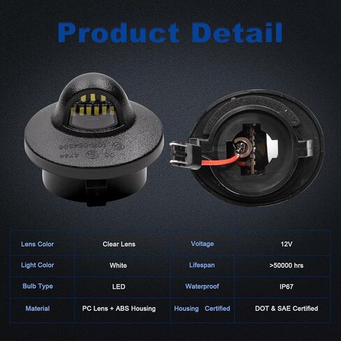 2 قطعة لوحة ترخيص LED أضواء العلامة لاستبدال 1980-2014 F150 / 1980-1997 F250 F350 أضواء لوحة ترخيص الشاحنة in Saudi Arabia