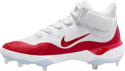 Nike Men's Alpha Huarache Elite 4 Mid Baseball Cleats (9.5 US, White & Black) in Saudi Arabia