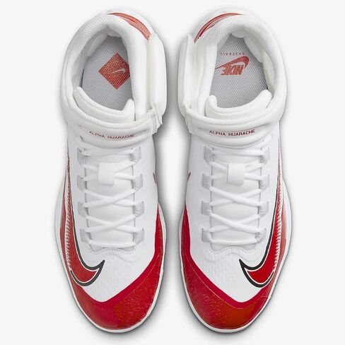 Nike Men's Alpha Huarache Elite 4 Mid Baseball Cleats (9.5 US, White & Black) in Saudi Arabia