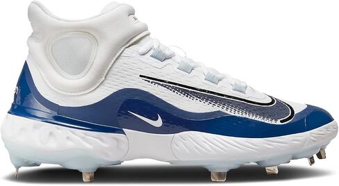 Nike Men's Alpha Huarache Elite 4 Mid Baseball Cleats (9.5 US, White & Black) in Saudi Arabia