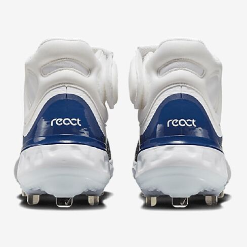Nike Men's Alpha Huarache Elite 4 Mid Baseball Cleats (9.5 US, White & Black) in Saudi Arabia
