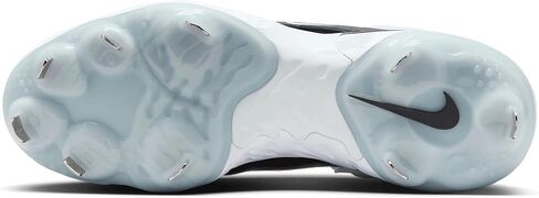 Nike Men's Alpha Huarache Elite 4 Mid Baseball Cleats (9.5 US, White & Black) in Saudi Arabia