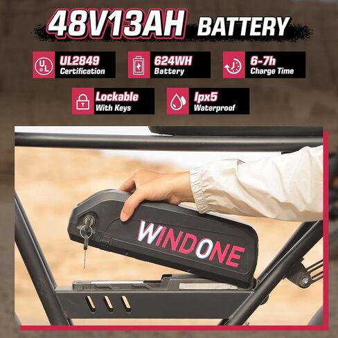 دراجة كهربائية K2 للبالغين، محرك طاقة 750 وات، بطارية قابلة للإزالة 48 فولت 13 أمبير، دراجة كهربائية بإطار سميك لجميع التضاريس 20 بوصة 28 ميل في الساعة و46.6 ميل مع وسادة ممتدة، معتمدة من UL، نظام تثبيت السرعة، دراجة إلكترونية حضرية in Kuwait