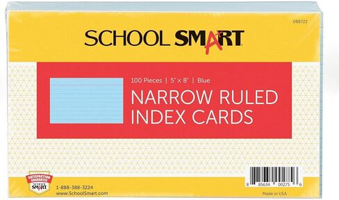 School Smart Heavyweight Ruled Index Cards - 5 x 8 inches - Pack of 100 - Canary in Saudi Arabia