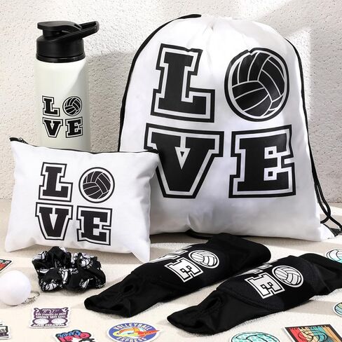 7 قطع هدية للكرة الطائرة للفتيات من LEIFIDE تتضمن زجاجة مياه للكرة الطائرة، وحقيبة برباط للكرة الطائرة، وحقيبة مكياج، وأكمام للذراع، وسلاسل مفاتيح وعصابة رأس مرنة وملصقات لمحبي لاعبي الكرة الطائرة in Kuwait