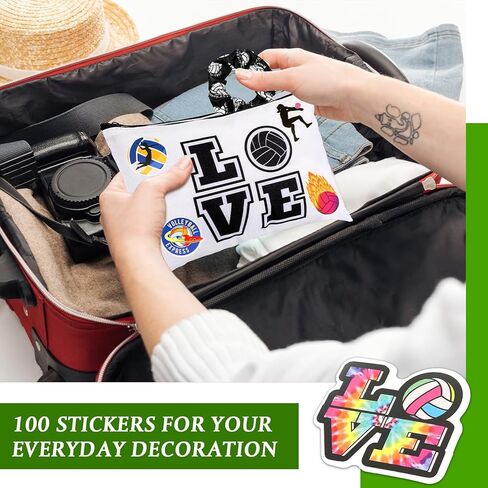 7 قطع هدية للكرة الطائرة للفتيات من LEIFIDE تتضمن زجاجة مياه للكرة الطائرة، وحقيبة برباط للكرة الطائرة، وحقيبة مكياج، وأكمام للذراع، وسلاسل مفاتيح وعصابة رأس مرنة وملصقات لمحبي لاعبي الكرة الطائرة in Kuwait