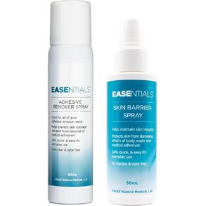 Multi-Pack Adhesive Remover Spray (50 ml) & Skin Barrier Spray (50 ml), No Sting Skin Prep Protective Spray, Ostomy Skin Barrier Spray, 2-Pack (1 Each)
