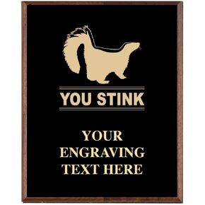 You Stink Plaques, Custom Engraved Loser Trophy Plaque Award, Great Customizable Funny Last Place Gag Awards Prime