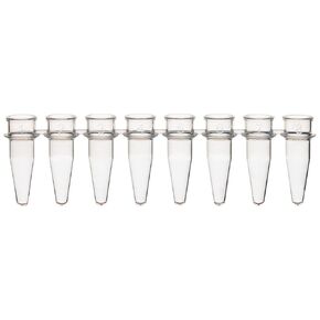 Globe Scientific PCR-02S Tube Without Caps, 8-Strip, Natural, 0.2mL Capacity, Pack of 1250