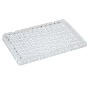 Globe Scientific PCR-HS-RR01 PCR Plate, 96-Well, Low Profile, Fast, Half Skirt, Ridged Rim, Clear, 0.1mL Capacity, Pack of 100
