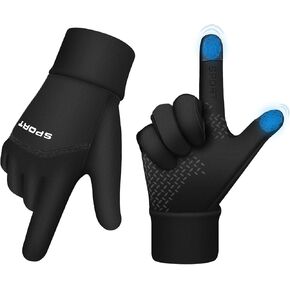 AURUZA Winter Gloves for Men Cold Weather, Windproof Cycling Gloves for Men, Running Gloves with Touch Screen Fingers Outdoor