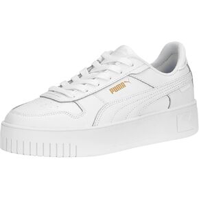 PUMA Women's CARINA STREET Sneaker, PUMA White-PUMA White-PUMA Gold, 11