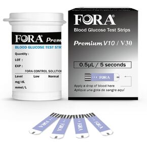 FORA Premium V10/V30/G30 Blood Glucose Test Strips (50count/Vial)