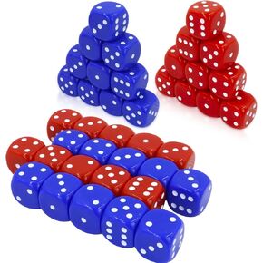 Gaming Dices Sets 20Packs 22mm,White & Black Two Tone, Vintage Dice Perfect for Kid's Gift, Casino Theme, Party Favors