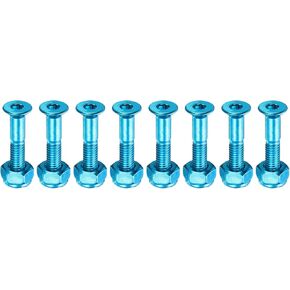 PATIKIL 1" Skateboard Hardware Bolt, 8 Set Carbon Steel Truck Mounting Screws Bolts Nuts Set for Skateboard Cruiser, Blue