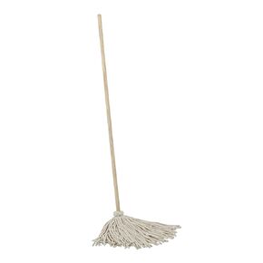 Boardwalk BWK116C 16 oz. Cotton Head Deck Mop with 48 in. Oak Wood Handle - White (6/Carton)