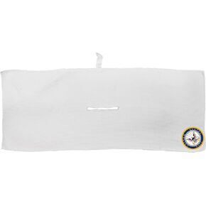 Team Golf Military Military Microfiber Towel - 16" X 40" (White) with Carabiner Clip, Premium Microfiber with Deep Waffle Pockets- Superior Water Absorption and Quick Dry Golf Cleaning Towel