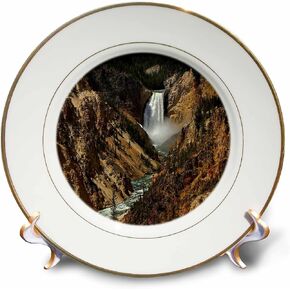 3dRose LLC Lower Falls Yellowstone National Park 8-Inch Porcelain Plate