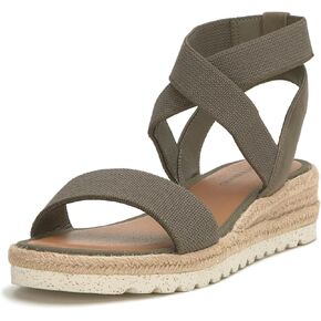 Lucky Brand Women's THIMBA Wedge Sandal, Navy Blazer, 6