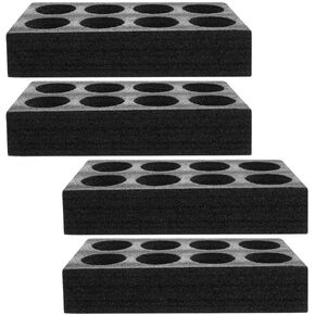 ABOOFAN 4pcs Disposable Foam Takeout Cup Holders 8 Holes Cup Drink Carrier Takeout Cup Tray Food Drink Holder for Cold Hot Drinks Black in Saudi Arabia