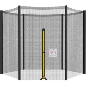 Trampoline Net Replacement, Trampoline Enclosure Net Only with Zipper & Buckle, Safety Net for Most Trampolines with Round Frames