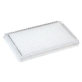 Globe Scientific PCR-384-ROC PCR Plate, 384-Well, A24/P24 Two Notch Design, Roche-Style, Clear, Pack of 100