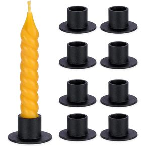 DEYBBY Black Metal Taper Candle Holders Set of 16, Short Iron Candlestick Holders for Anniversary Dinner Housewarming Room Decor Wedding