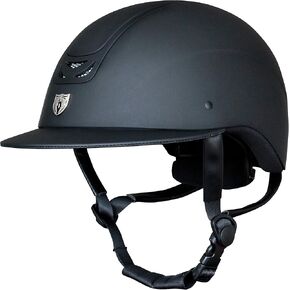 Tipperary Equestrian Horse Riding Helmet - Royal Wide Brim - English Style Protective Horseback Riding Apparel - Safety Helmet with Cooling Ventilation - Matte Black - Matte Black - Matte Black - XS