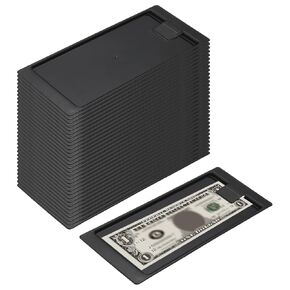 PATIKIL Check Holders, Credit Cards Cash Tip Trays Waitress with Convenient Clip for Restaurants, Bars, Hotels, Coffee Shop, Store, Plastic Black, 32 Pack