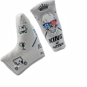 Premium Magnetic Leather Blade Putter Cover Golf Club Head Covers Fits Most Clubs Embroidered Headcover for Men Women Bag Accessory