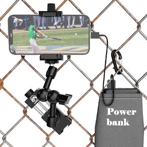 Game Changer Mounting Kit Action Camera Fence Mount for iPhone, Mevo Start, Phones, GoPro, Pocket Radar, to a Backstop Chain Link Fence for GameChanger Recording Baseball,Softball and Tennis Games(M5)
