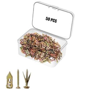 30 PCS Self Drilling Drywall Anchors, Dry Wall Anchors, and Screws for Drywall, Used On Drywall, Plaster Board, Gypsum, and Hollow Wall (0.47x1.57'' Self Drilling Anchors and 0.15 x1.77'' Screws)