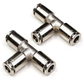 1/4 Union Straight Push to connect fittings Stainless Steel Pneumatic Push Connectors,CEKER 1/4" x 1/4" OD Tube Quick Connect Fittings Air Line Fittings for 1/4 inch Tube 2Pack