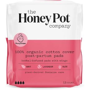 The Honey Pot Company - 80ct - Herbal Panty Liners for Women - Heavy Liners w/Wings - Infused w/Essential Oils for Cooling Effect & Organic Cotton Cover - Feminine Care - FSA & HSA Eligible