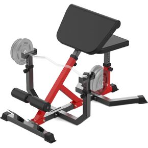 2-In-1 Roman Chair & Preacher Curl Bench Multi-Function Heavy-Duty Hyperextension Bench for Home With Adjustable Height for Arms, Ab, Back, Glute & Leg Extension Exercise Equipment, Black
