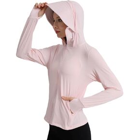 Gihuo Women's UPF 50+ Sun Protection Outdoor Light Jacket Full Zip Hoodie Sun Shirt With With Detachable Brim And Face Mask