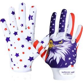 Football Receiver Gloves with Eagle Design | High-Performance Grip | Enhanced Catching | Breathable and Durable Fit |