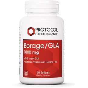 Protocol Borage/GLA 1,000mg - 240mg GLA - Expeller-Pressed & Hexane-Free - Supports Normal Immune Function* - Borage Seed Oil - Dairy & Soy Free - 60 Softgels