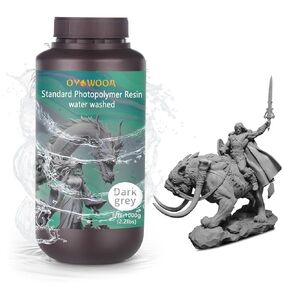 3D Printer Resin Water Washable High Precision 3D Printing Liquid 405nm Photopolymer Resin for LCD/DLP 3D Printer Machine (Dark Grey, 1000g)