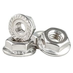 M14-2 Serrated Flange Hex Lock Nuts, 304 Stainless Steel Serrated Metric Hex Flange Lock Nuts,Hexagon Flange Nuts,Metric Nuts Fasteners,Bright Finish,3 Pcs, Silver
