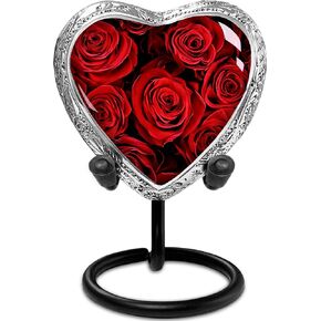 Heart Shaped Keepsake Cremation Urns for Human Ashes - Eternal Roses Small Keepsake Urn for Men Women Children Pets - Burial Urns