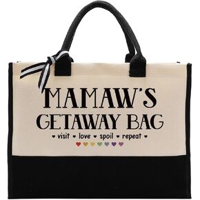 Canvas Bag Gift for Granny, Granny Gift, Granny's Getaway Bag, Cotton Canvas Tote Bag, Reusable Shopping Bag, Women Canvas Bag Gift for Granny, Birthday Mother's Day Gift for Grandma